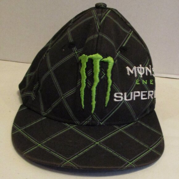 Monster Energy Men Small Black Green White Graphic Fitted Hat - Picture 5 of 8